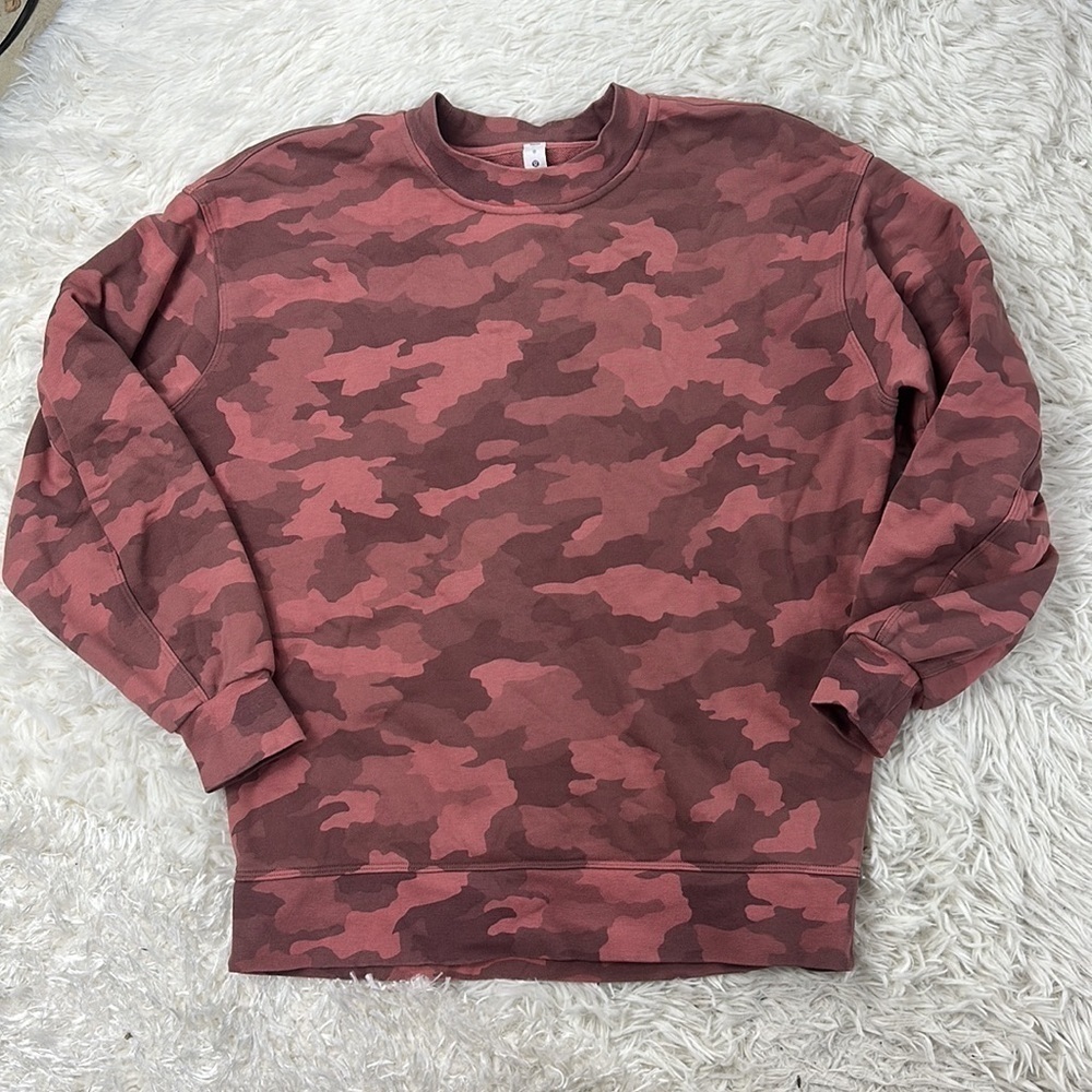 Lululemon Perfectly Oversized Crew Heritage 365 Camo Brier Rose Multi